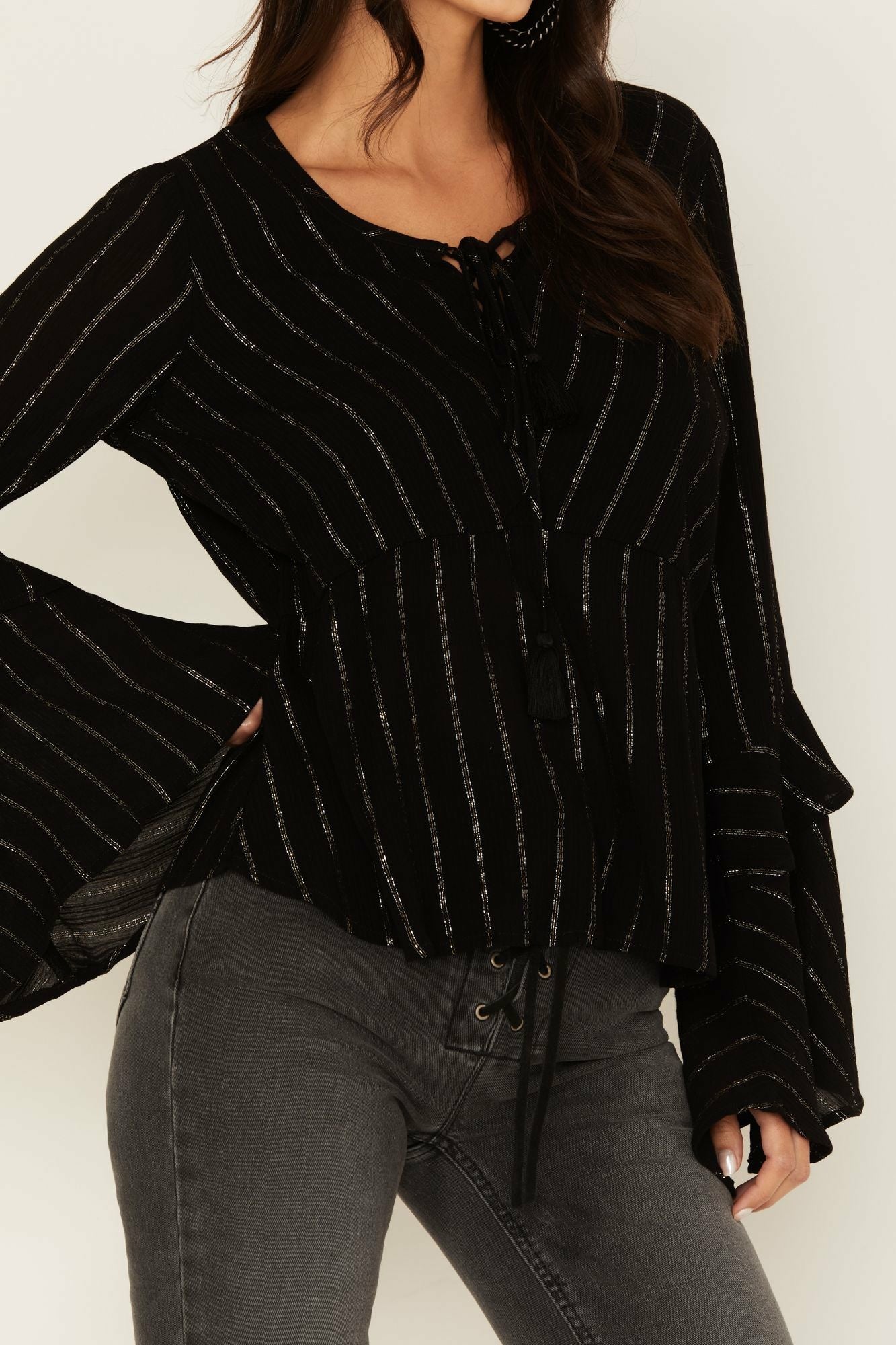 Idyllwind Women | Lafayette Metallic Stripe Top