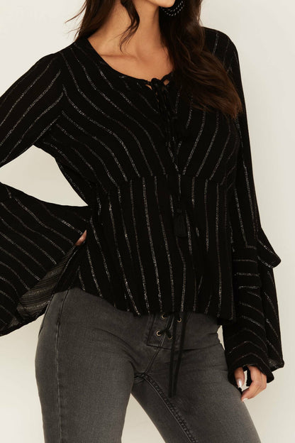 Idyllwind Women | Lafayette Metallic Stripe Top