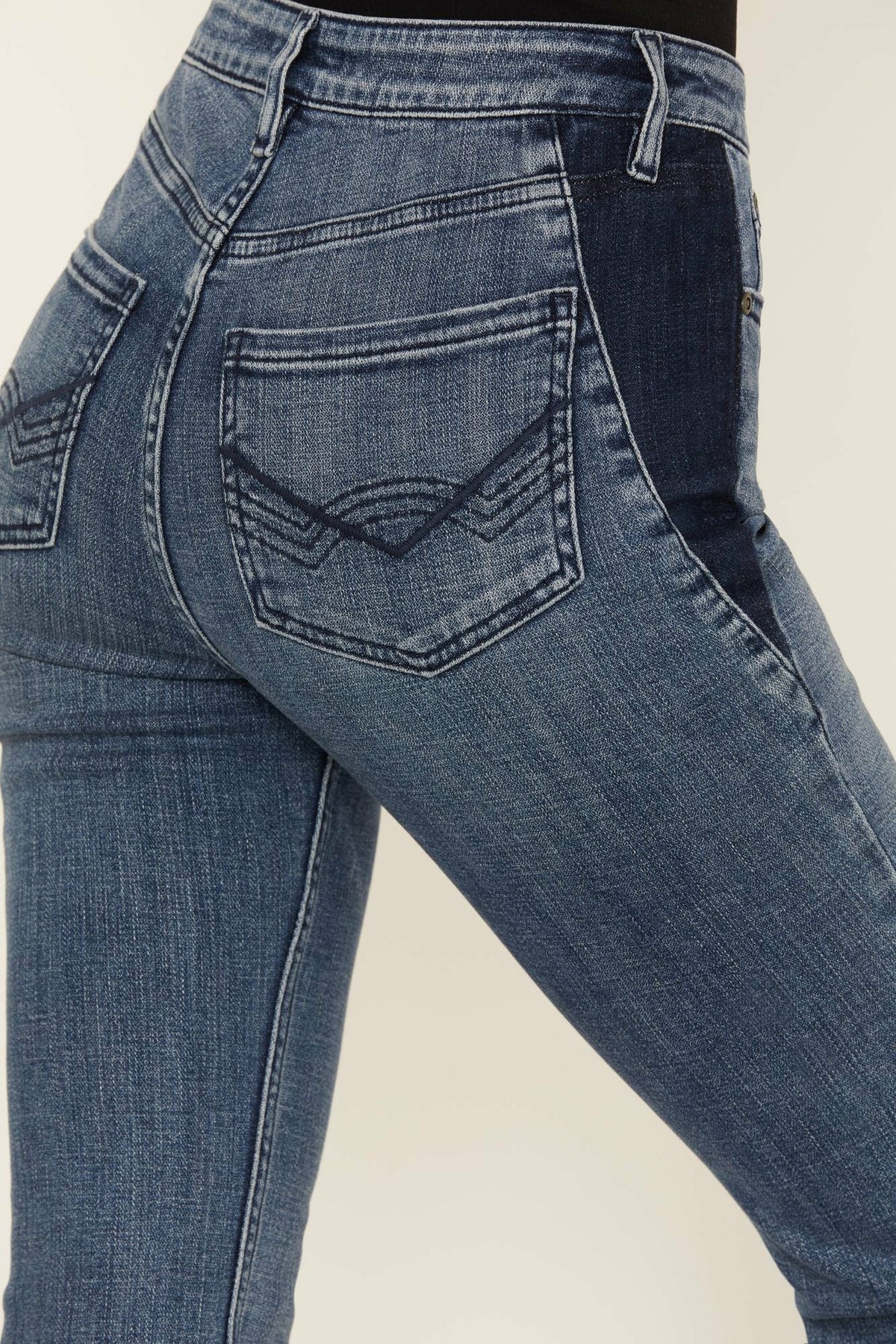 Idyllwind Women | Barella Dark Wash Contrast Panels High Risin' Stretch Bootcut Jeans
