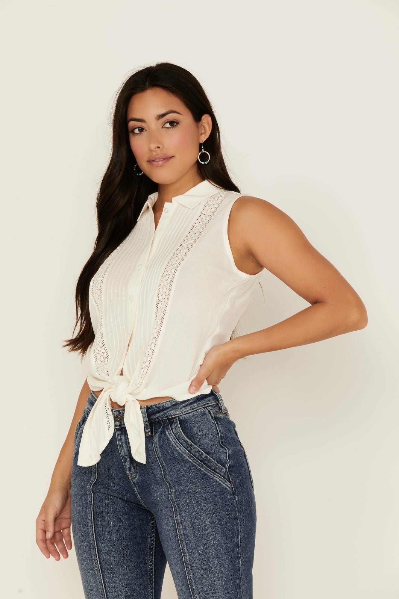 Idyllwind Women | Barewood Button Front Tie Top