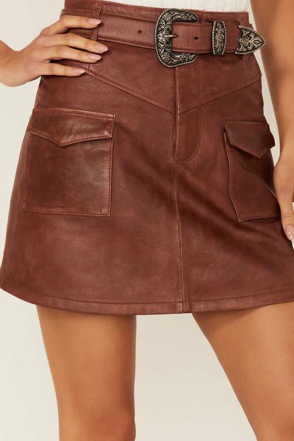 Idyllwind Women | Western Belt Leather Mini Skirt