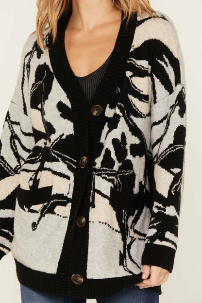 Idyllwind Women | Alice Floral Abstract Cardigan Sweater