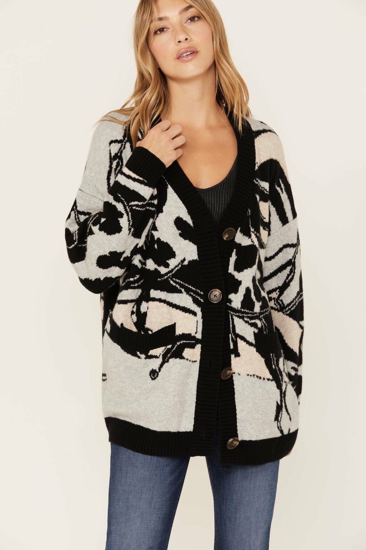 Idyllwind Women | Alice Floral Abstract Cardigan Sweater