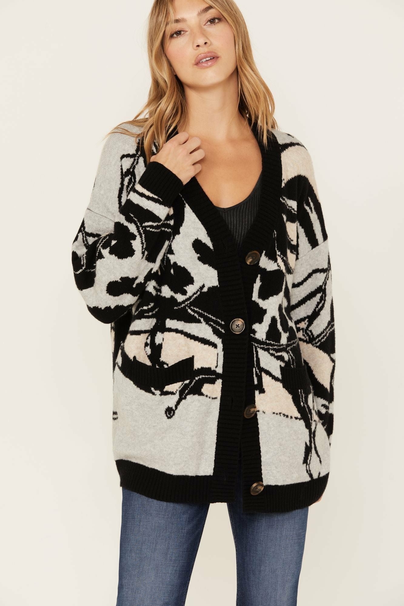 Idyllwind Women | Alice Floral Abstract Cardigan Sweater