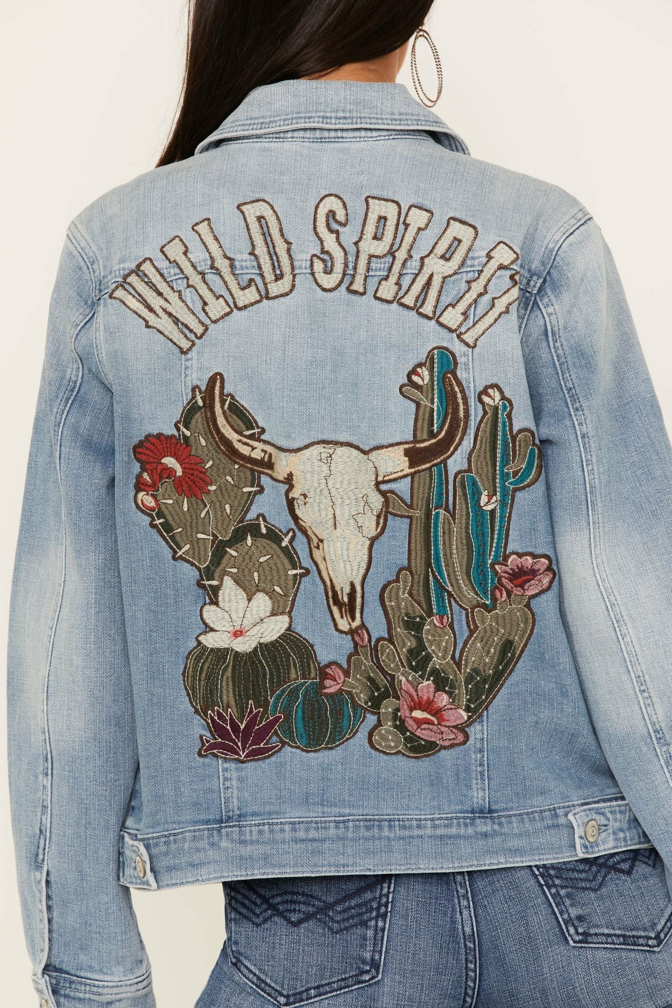 Idyllwind Women | Wild Spirit Light Wash Embroidered Denim Jacket