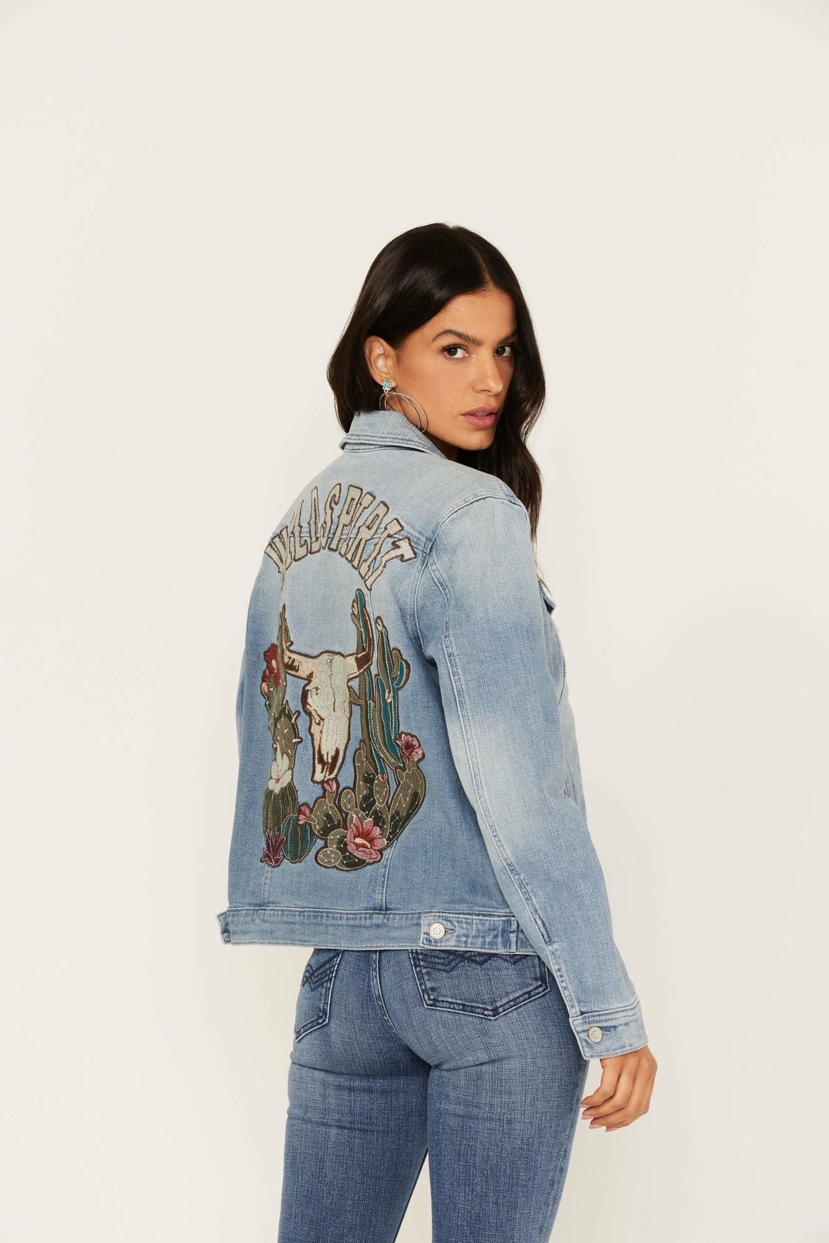 Idyllwind Women | Wild Spirit Light Wash Embroidered Denim Jacket