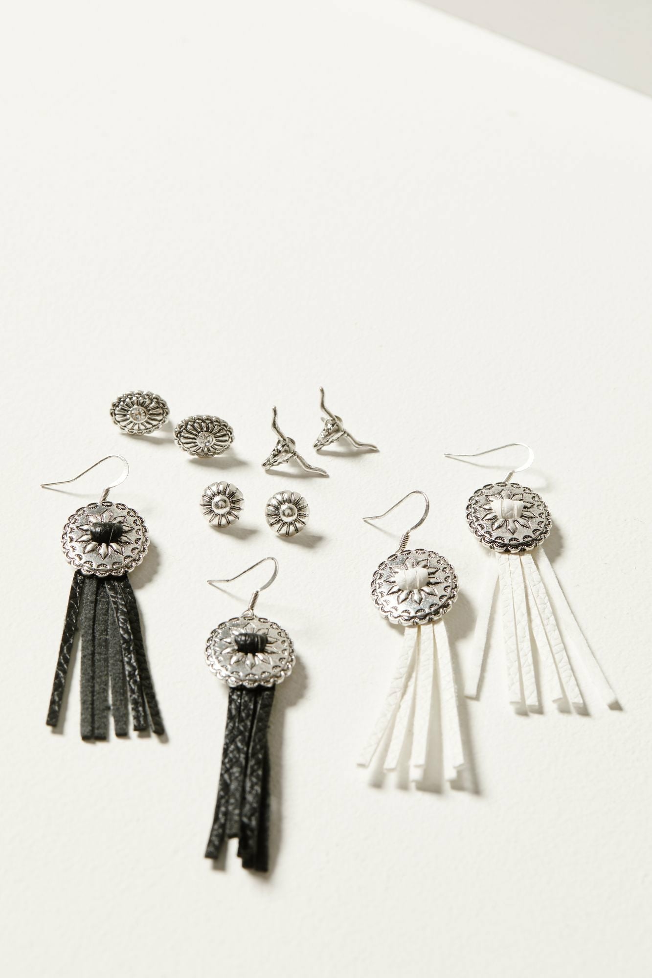 Idyllwind Women | Decatur 5-piece Silver Concho & Tassel Earring Set