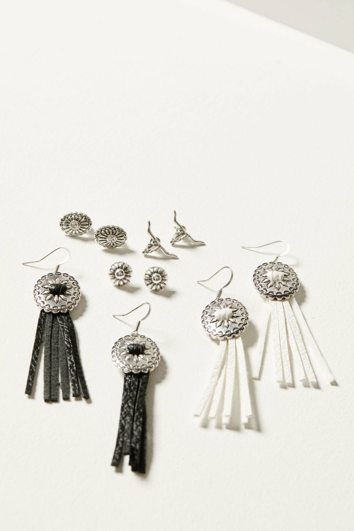 Idyllwind Women | Decatur 5-piece Silver Concho & Tassel Earring Set