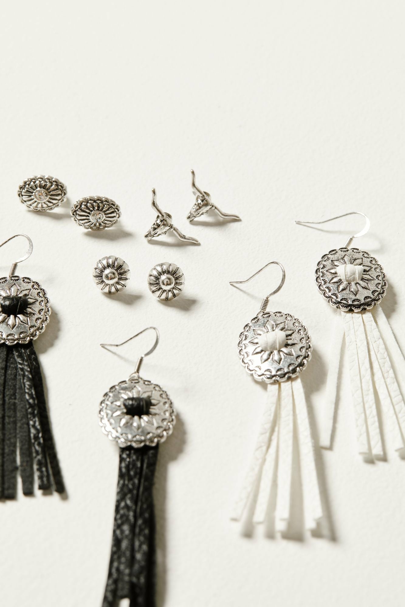 Idyllwind Women | Decatur 5-piece Silver Concho & Tassel Earring Set