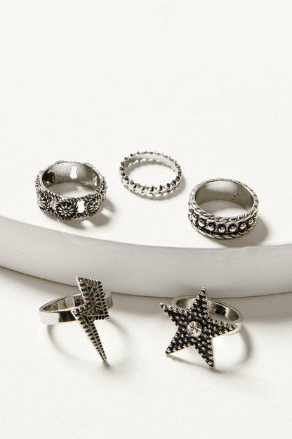 Idyllwind Women | Lauderdale 5-piece Silver Ring Set