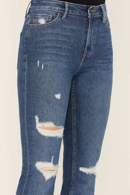 Idyllwind Women | Navaho Dark Wash High Risin' Distressed Bootcut Jeans