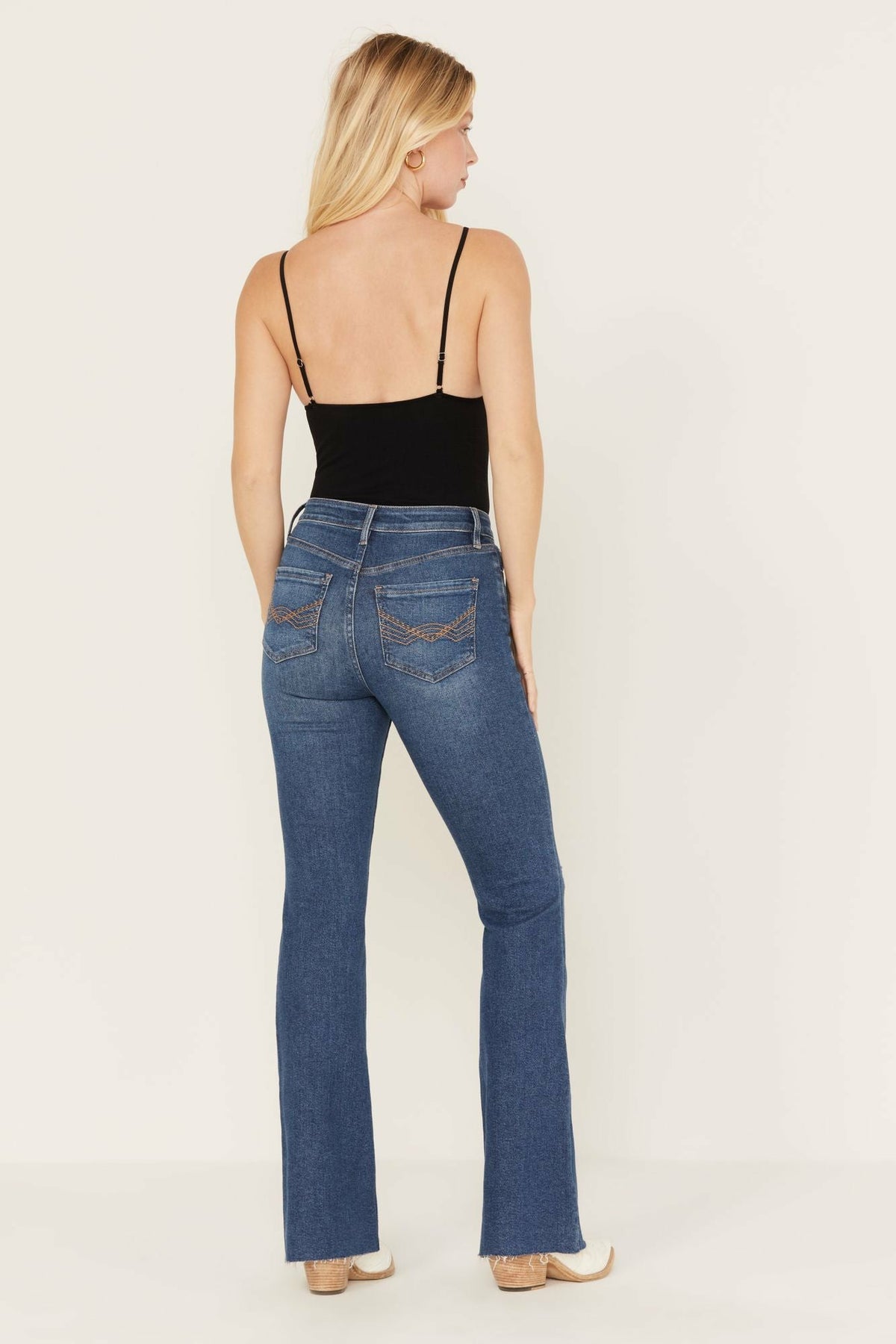 Idyllwind Women | Navaho Dark Wash High Risin' Distressed Bootcut Jeans
