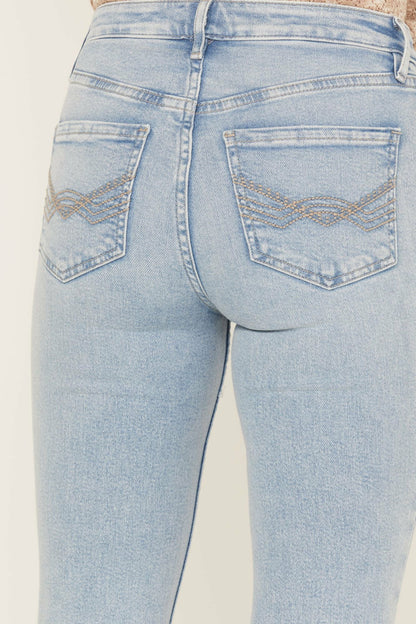Idyllwind Women | Melbourne Medium Wash High Risin Distressed Bootcut Jeans