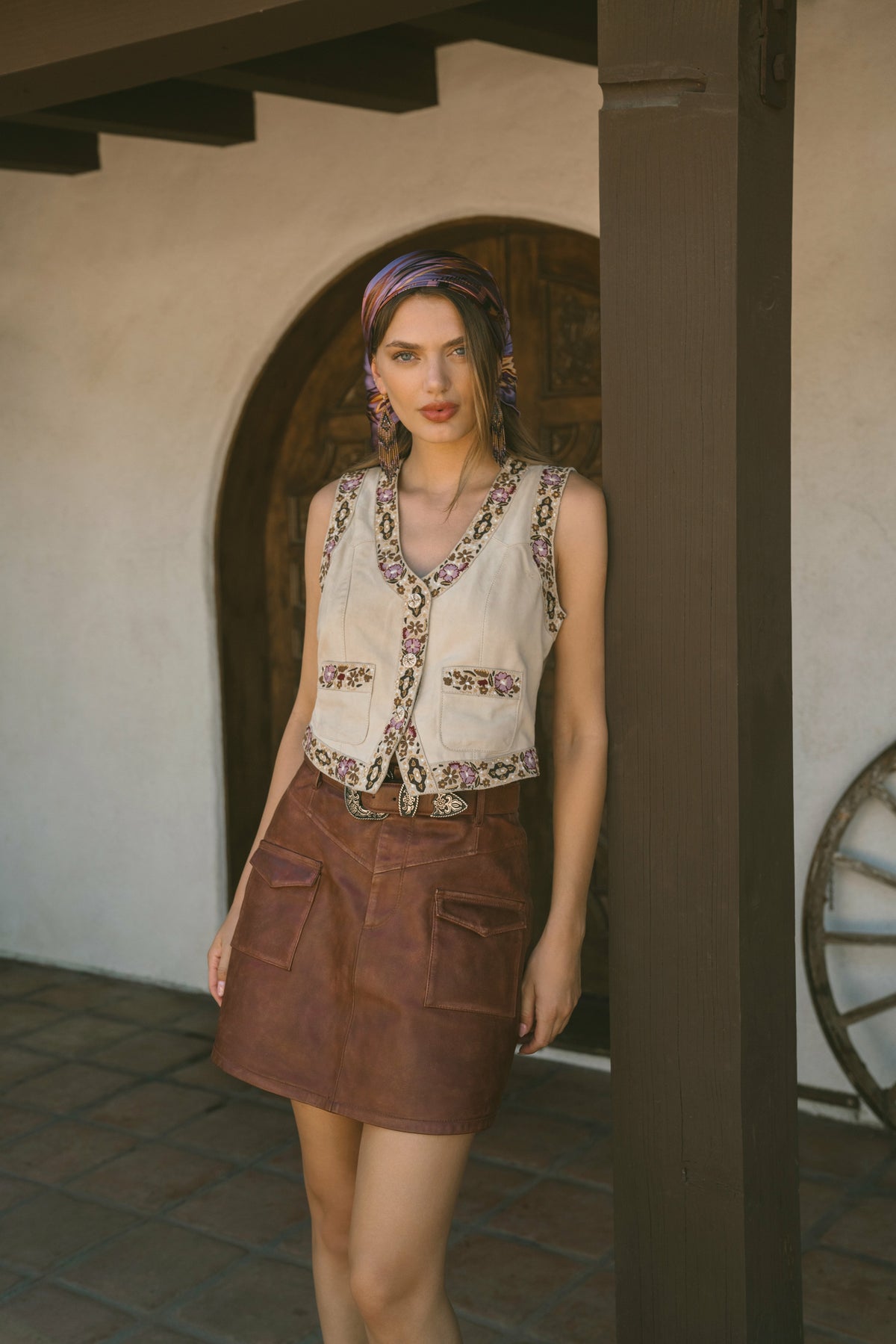Idyllwind Women | Embroidered Floral Suede Vest