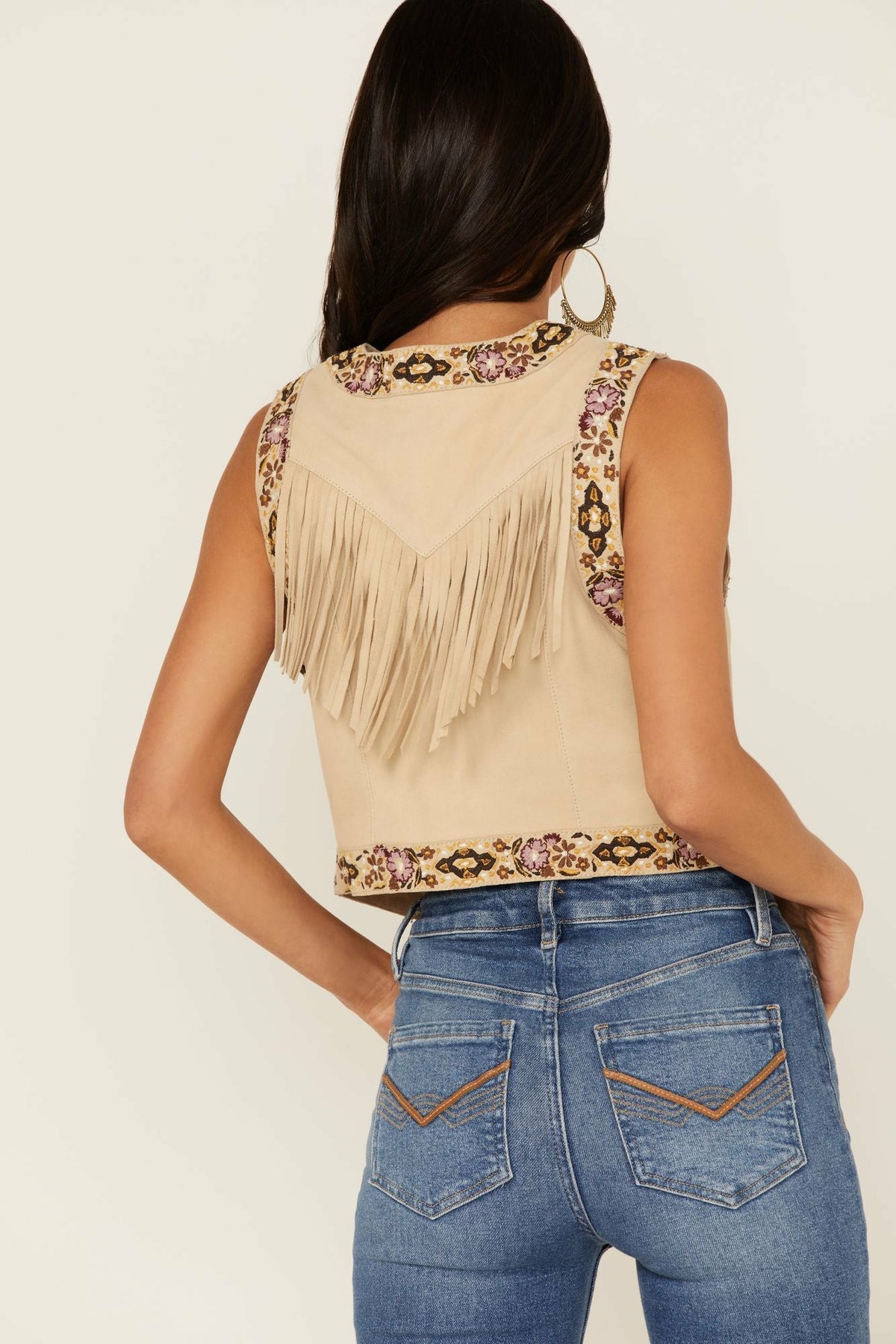 Idyllwind Women | Embroidered Floral Suede Vest