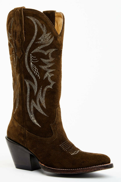 Idyllwind Women | Charmed Life Olive Suede Western Boots - Round Toe