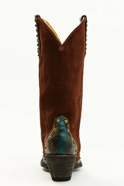 Idyllwind Women | Leap Snake Suede Leather Western Boots - Snip Toe