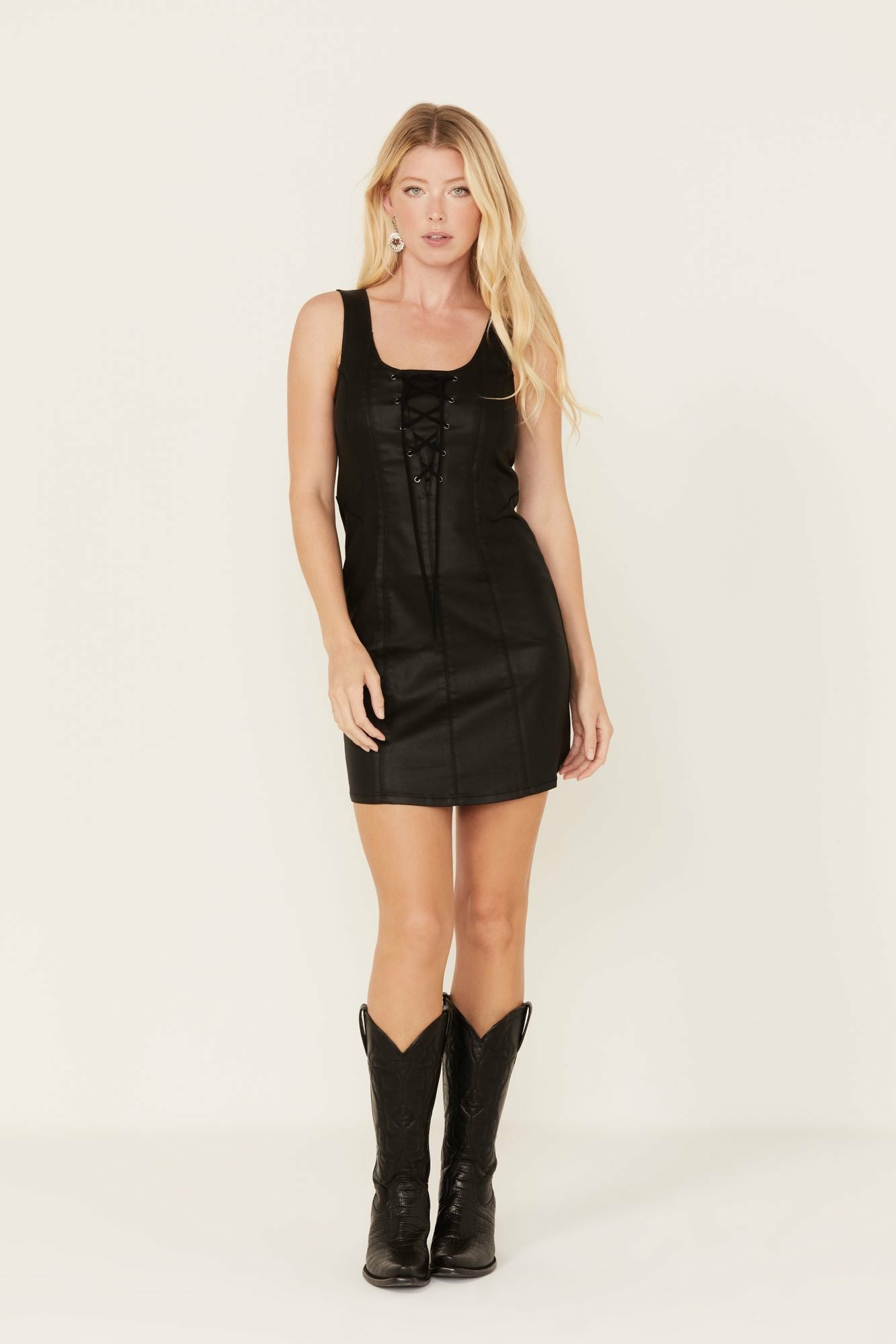 Idyllwind Women | Bosley Midi Coated Lace Up Dress