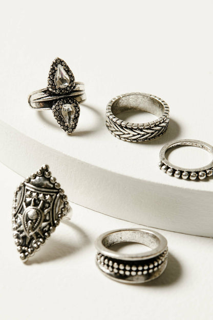 Idyllwind Women | Fairmont 5-Piece Silver Ring Set