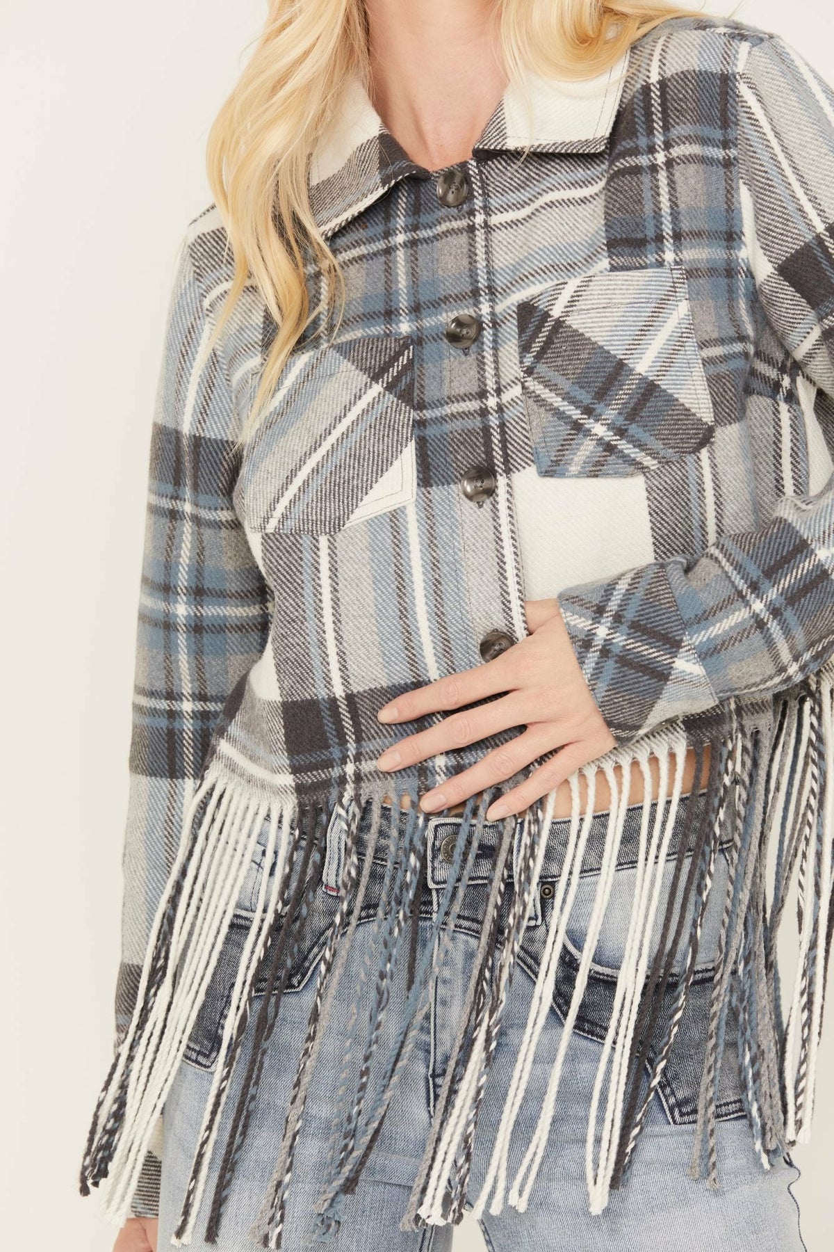 Idyllwind Women | Walker Cropped Fringe Shacket Jacket