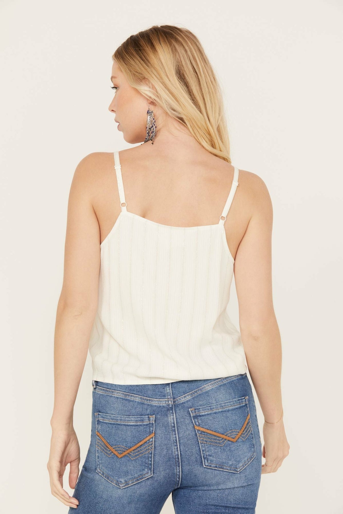 Idyllwind Women | Rio Metallic Striped Tie Tank Top