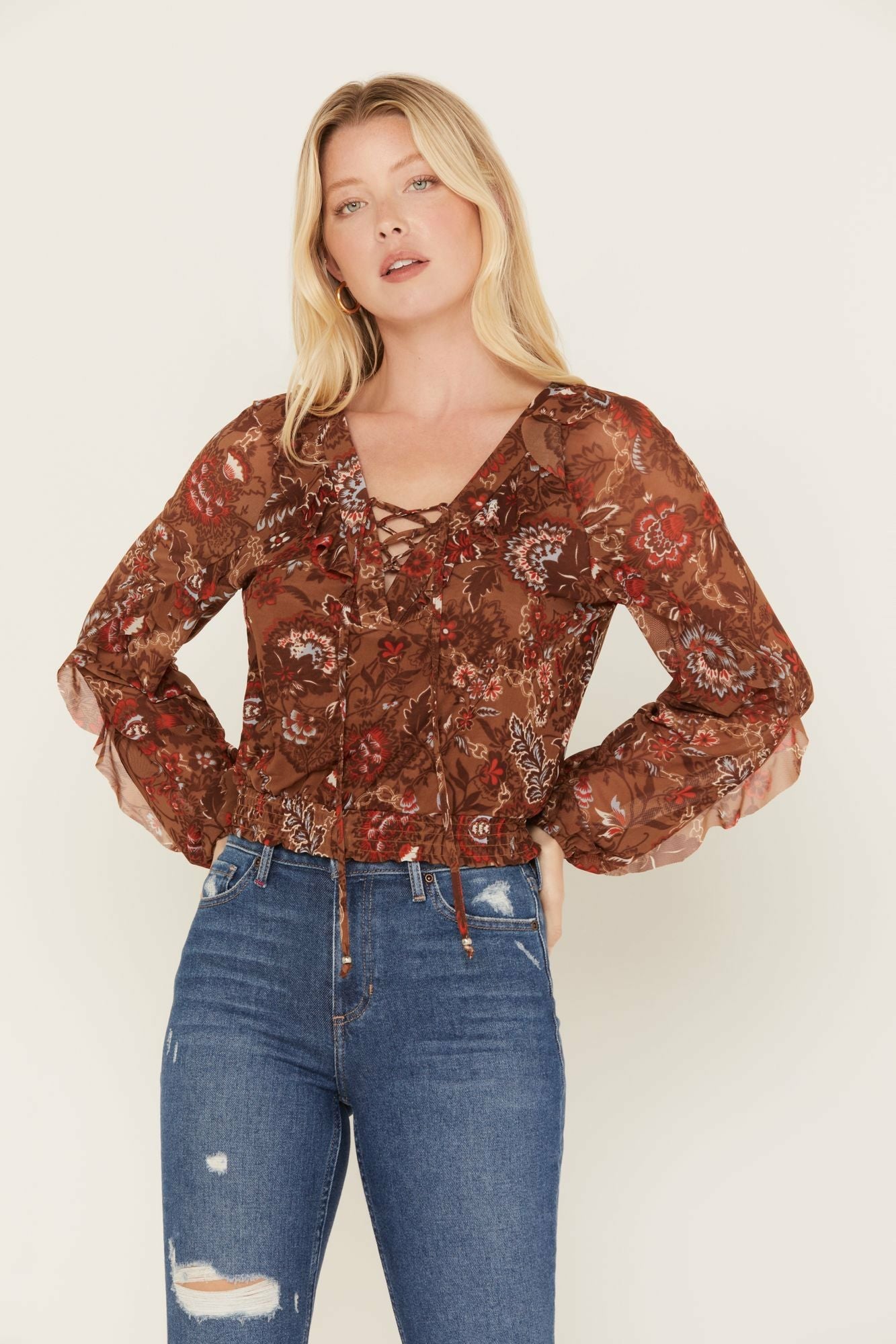 Idyllwind Women | McCoy Meshed Lace-Up Top