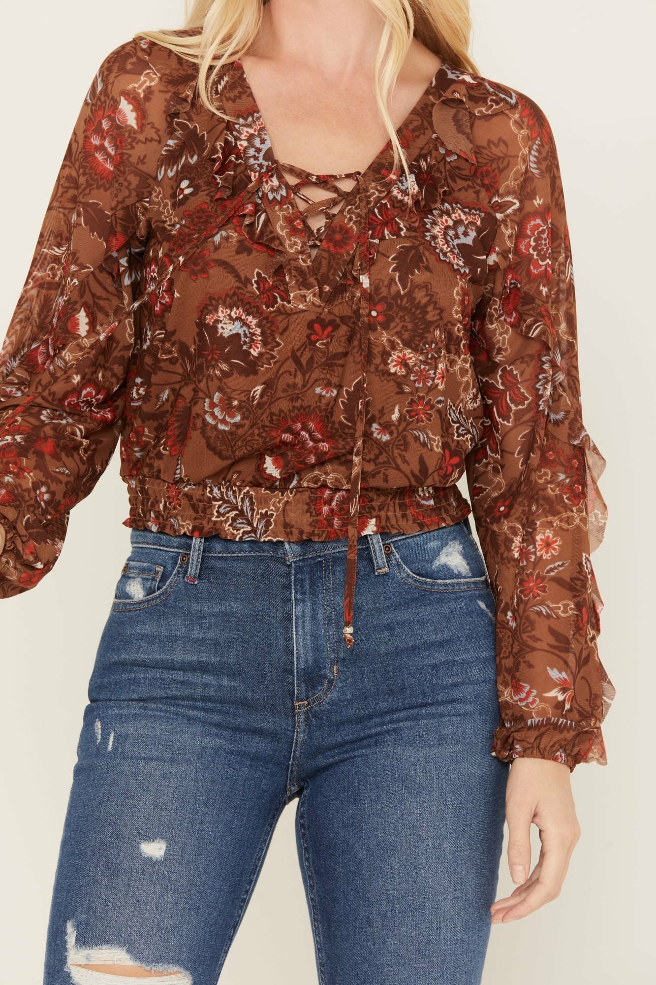 Idyllwind Women | McCoy Meshed Lace-Up Top