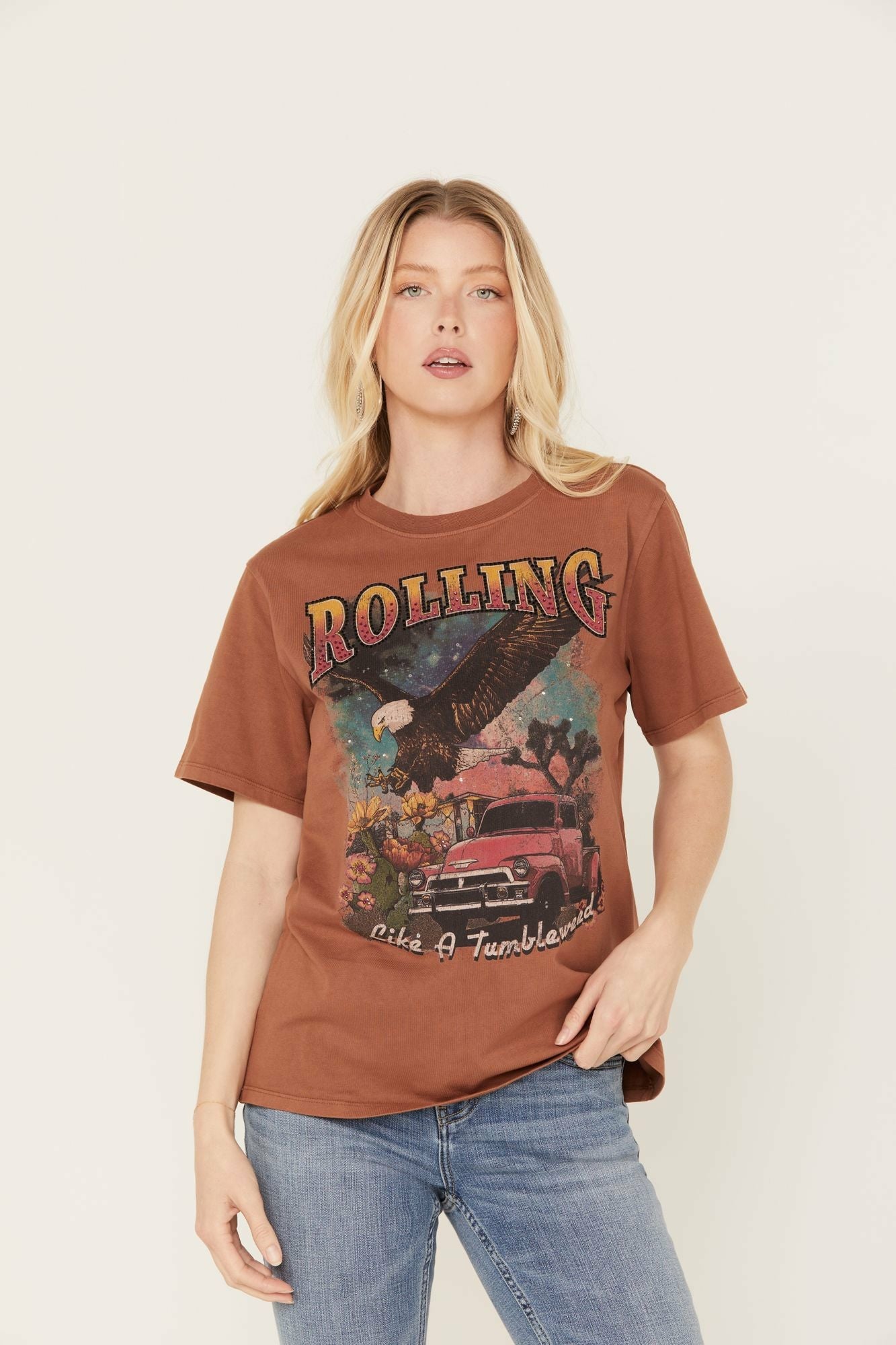 Idyllwind Women | Rhinestone Rolling Graphic Western Tee
