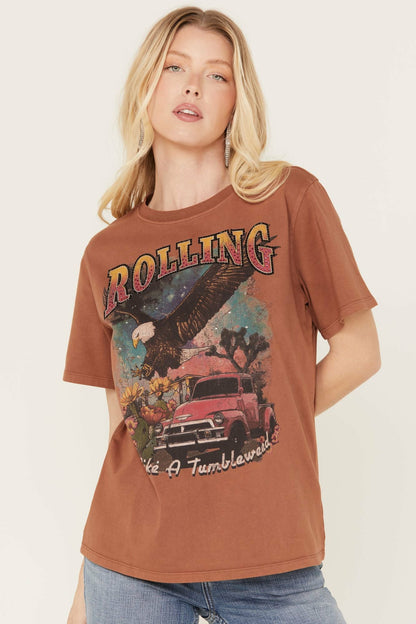 Idyllwind Women | Rhinestone Rolling Graphic Western Tee