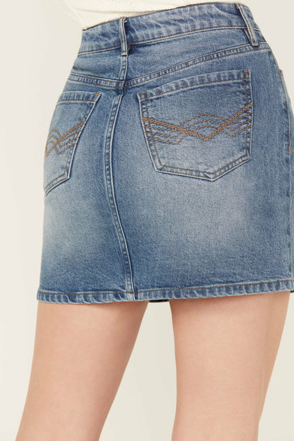 Idyllwind Women | Barywood High Rise Denim Rhinestone Skirt