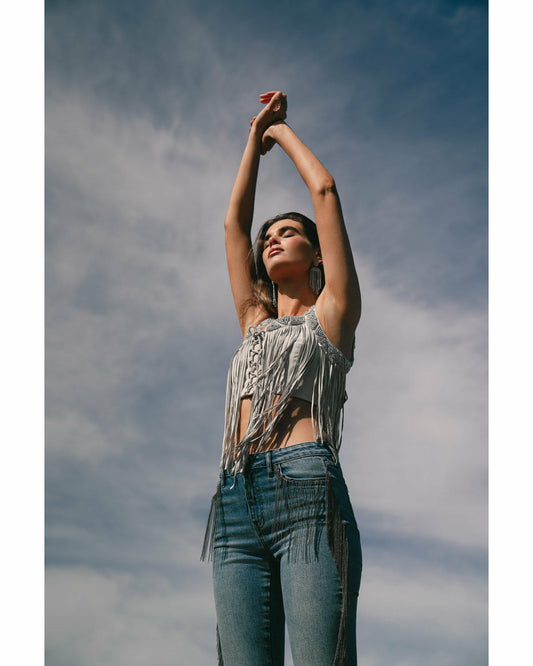 Idyllwind Women | Georgia Fringe Lace-Up Bustier