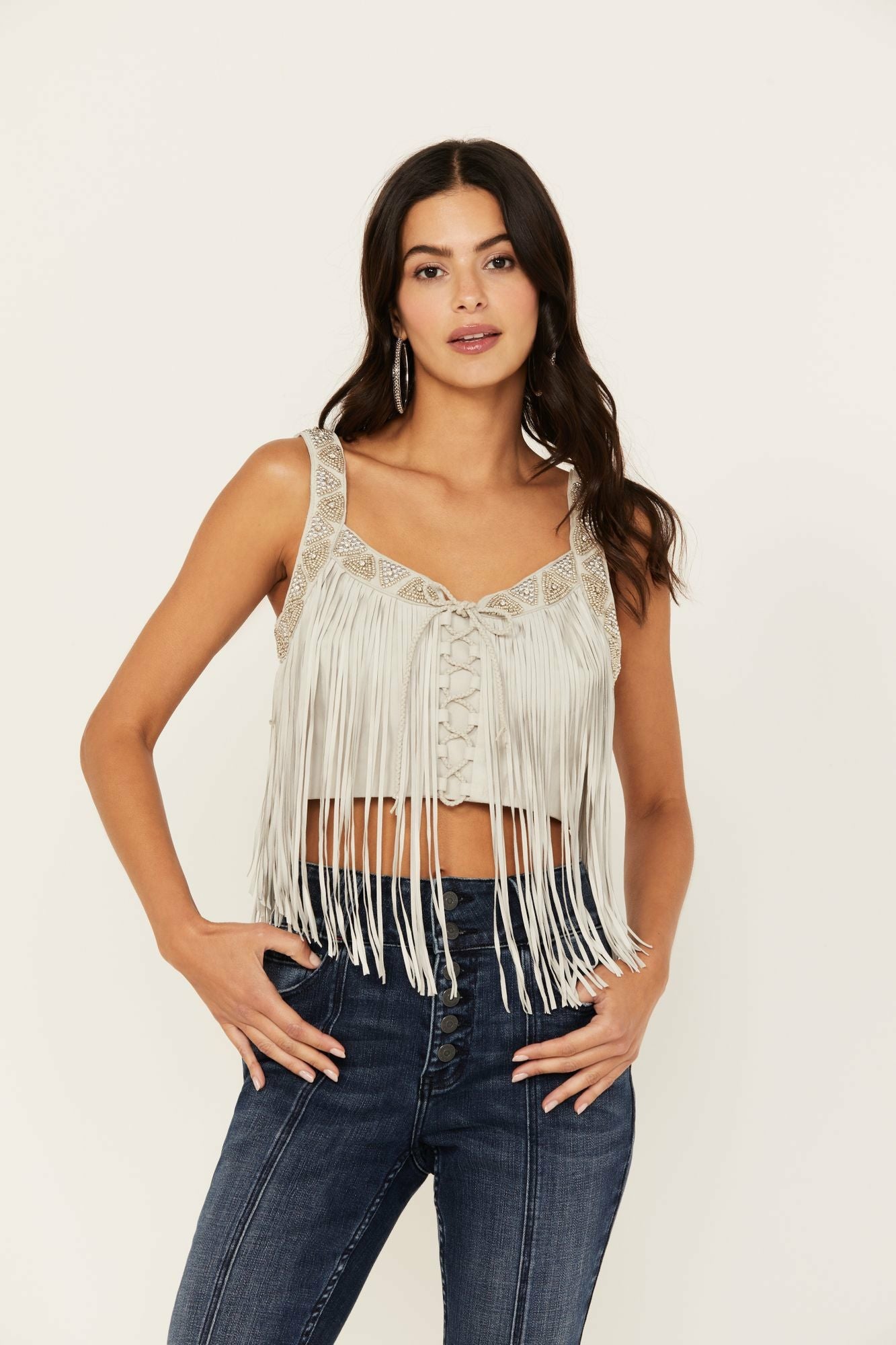 Idyllwind Women | Georgia Fringe Lace-Up Bustier