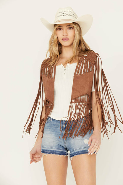 Idyllwind Women | Ennis Suede Crochet Vest