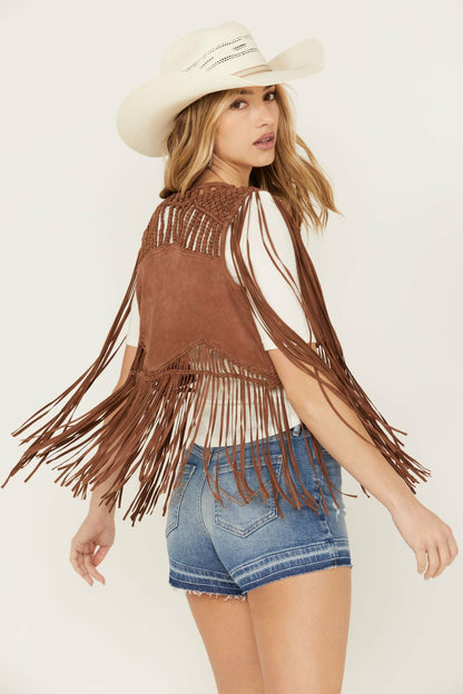 Idyllwind Women | Ennis Suede Crochet Vest