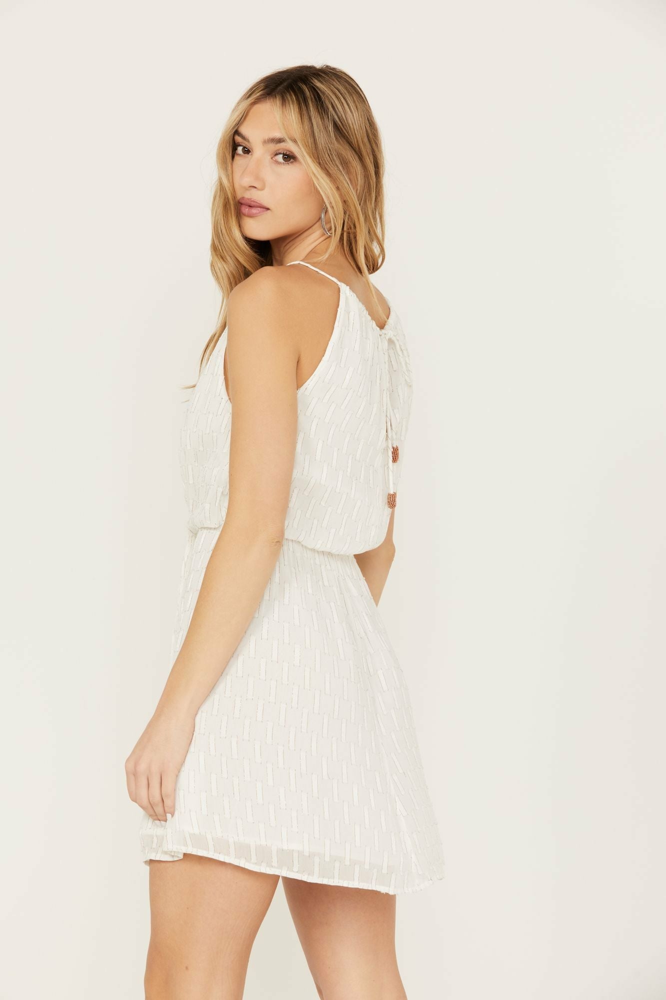 Idyllwind Women | Gladiolus Metallic Slip Tie Front Dress