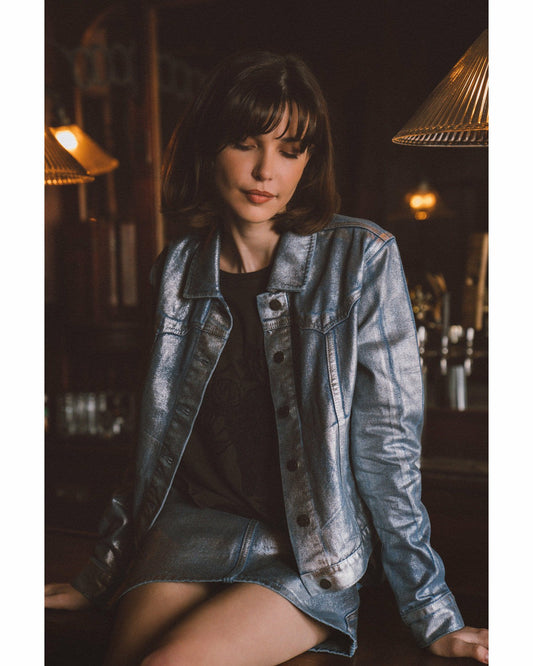 Idyllwind Women | Goldfinch Denim Foiled Jacket