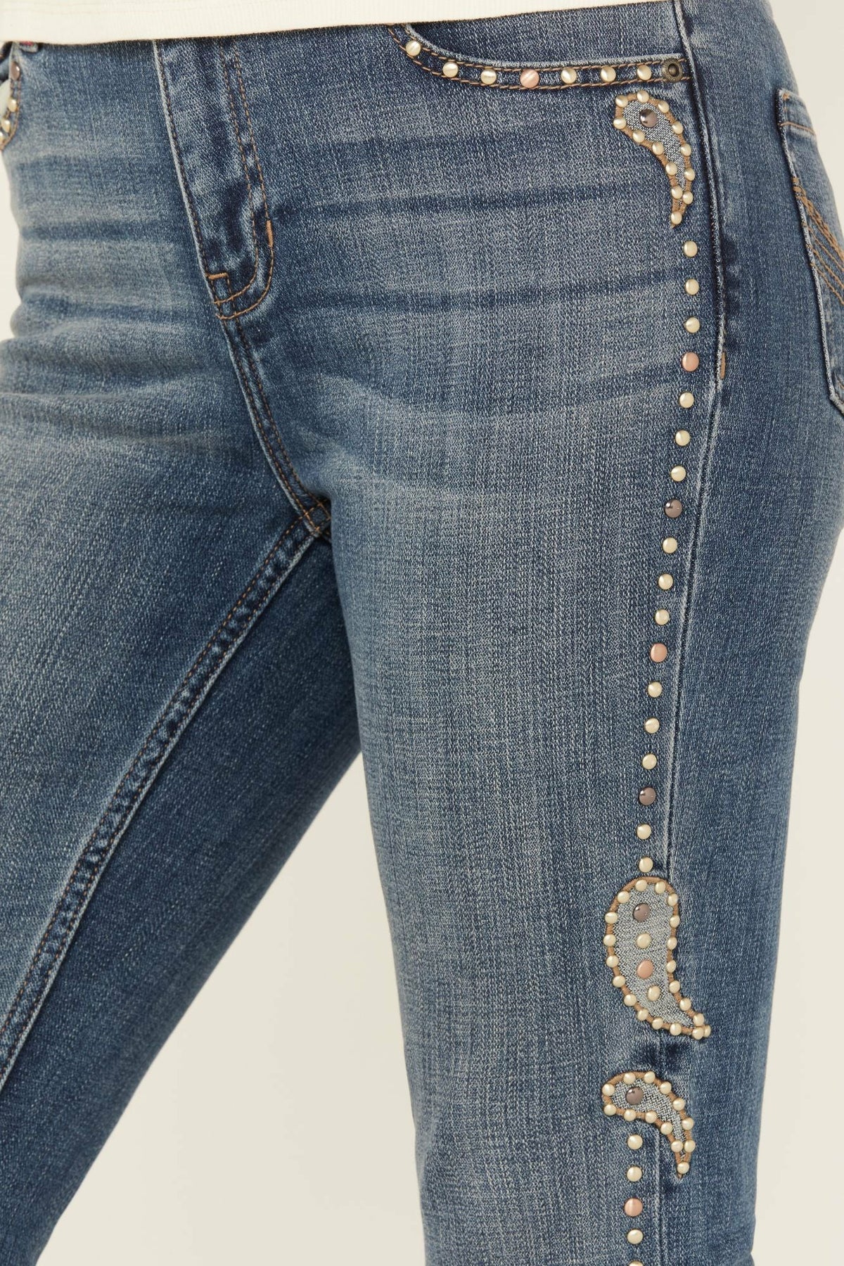 Idyllwind Women | Onslow Medium Wash Gypsy High Rise Embellished Stretch Flare Jeans