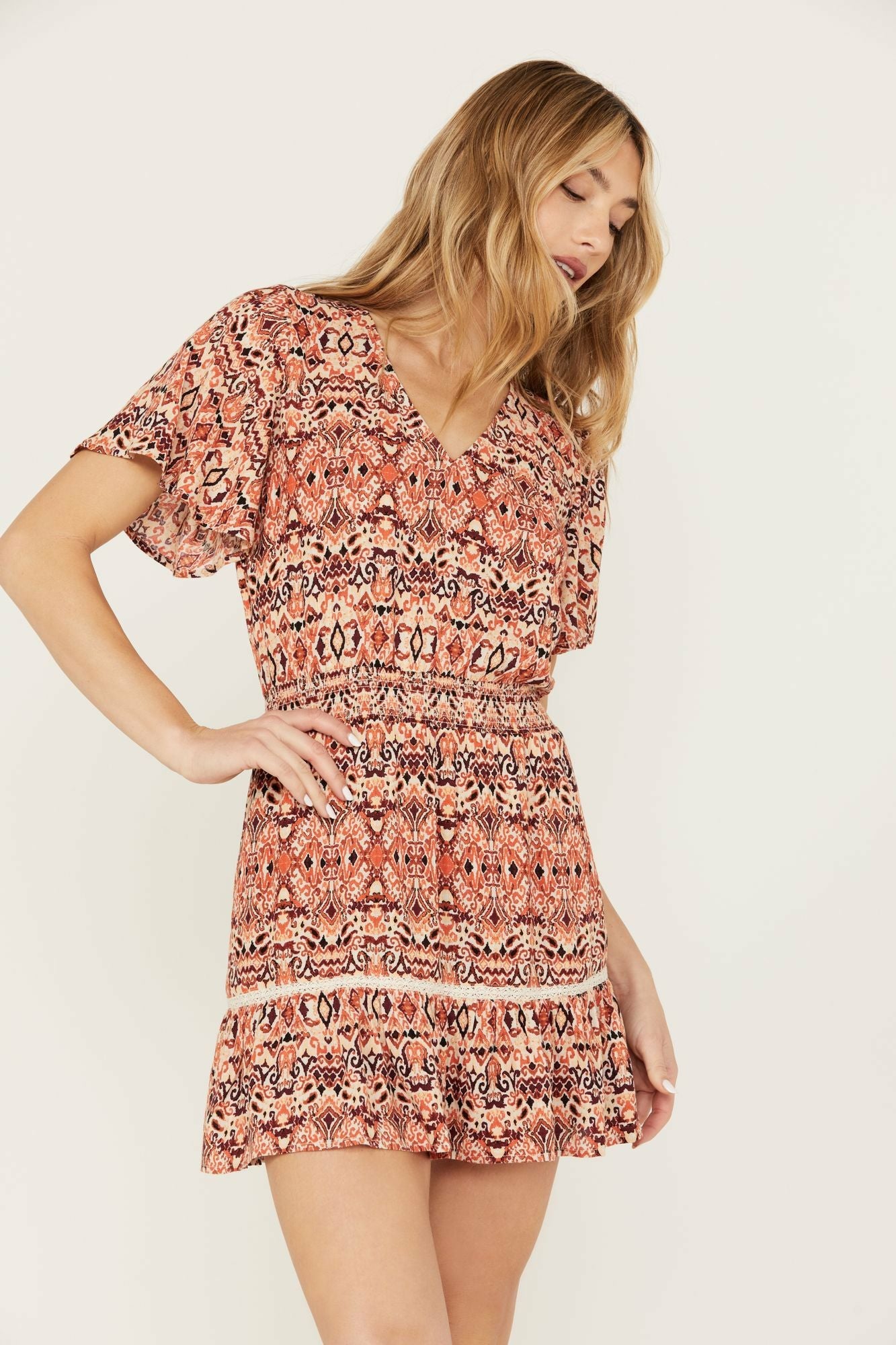 Idyllwind Women | Blossom Flutter Sleeve Smocked Dress