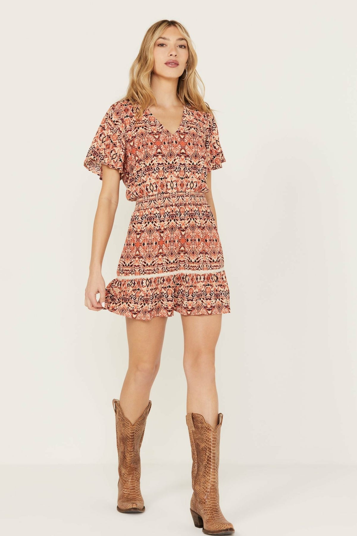 Idyllwind Women | Blossom Flutter Sleeve Smocked Dress