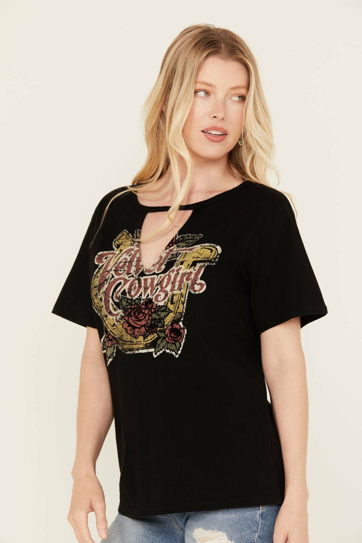 Idyllwind Women | Velvet Cowgirl Cut Out Graphic Tee
