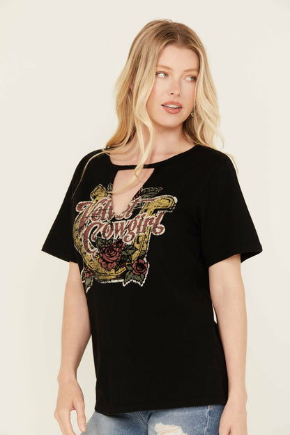 Idyllwind Women | Velvet Cowgirl Cut Out Graphic Tee