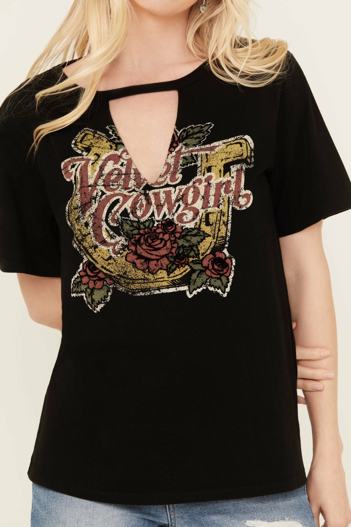 Idyllwind Women | Velvet Cowgirl Cut Out Graphic Tee
