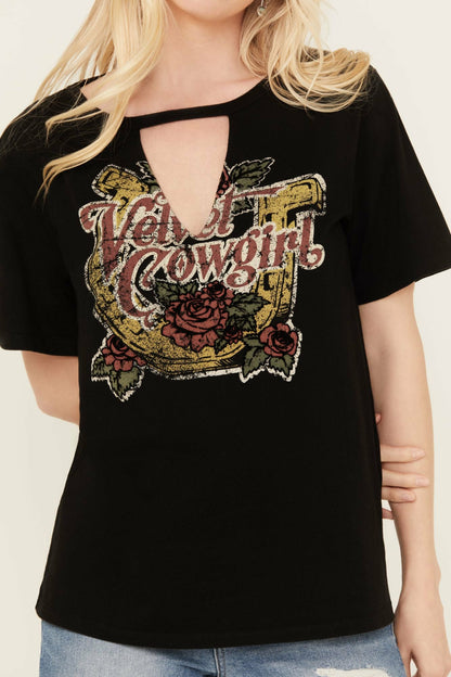 Idyllwind Women | Velvet Cowgirl Cut Out Graphic Tee