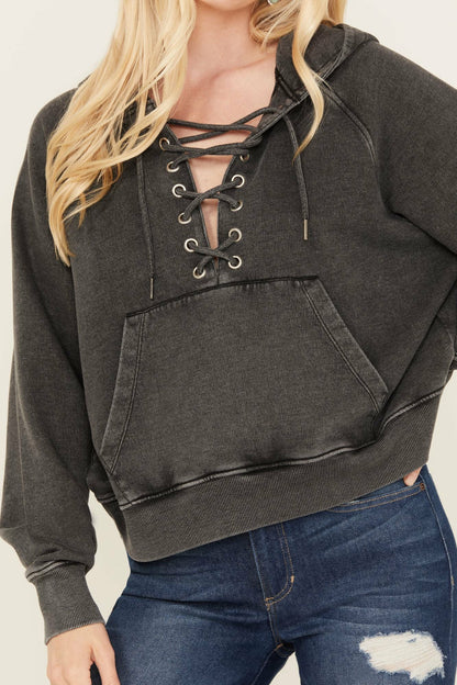 Idyllwind Women | Blanche Studded Tie Front Hoodie