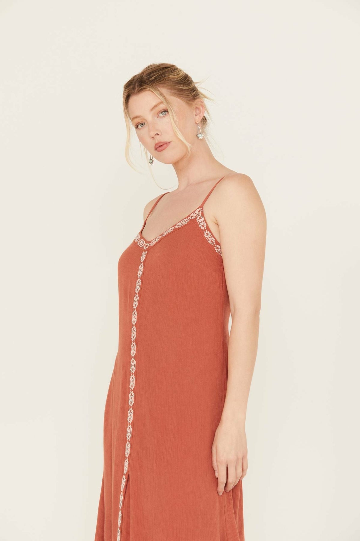 Idyllwind Women | Myrtle Embroidered Trim Maxi Dress