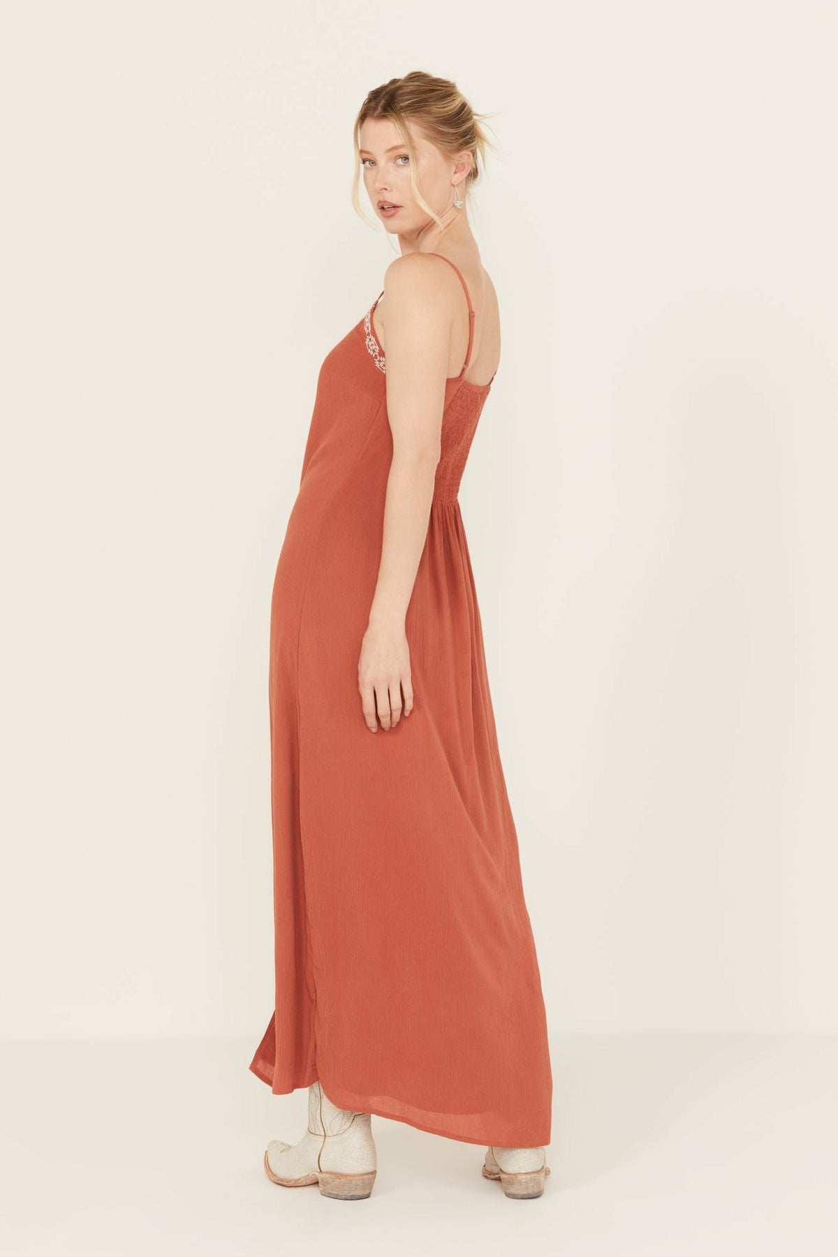 Idyllwind Women | Myrtle Embroidered Trim Maxi Dress