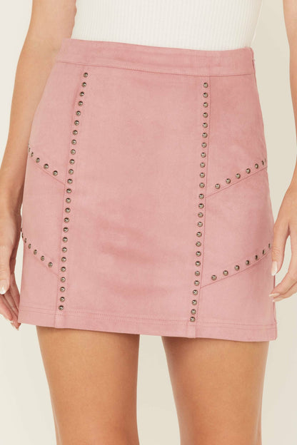 Idyllwind Women | Charlotte Faux Suede Studded Mini Skirt