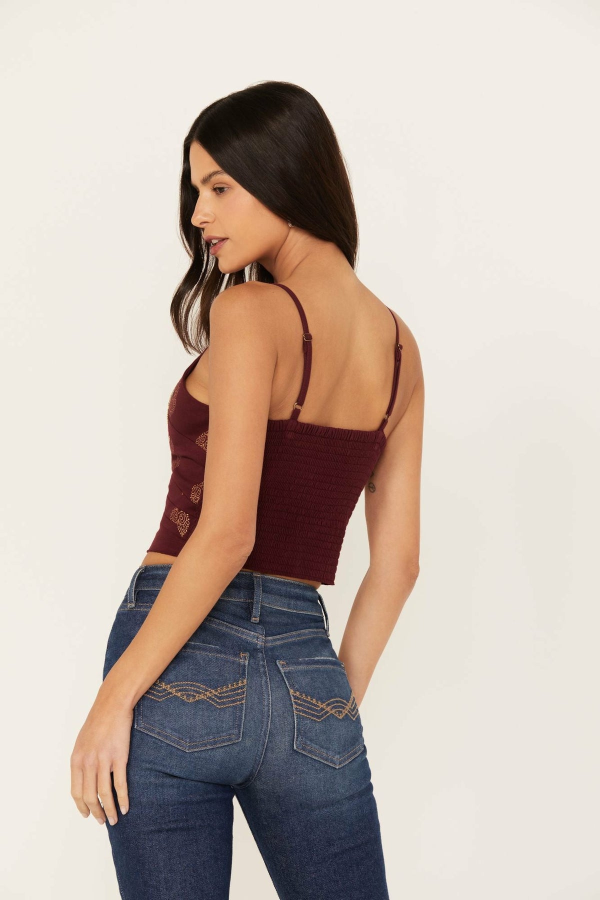 Idyllwind Women | Jessamine Embroidered Smocked Back Crop Top