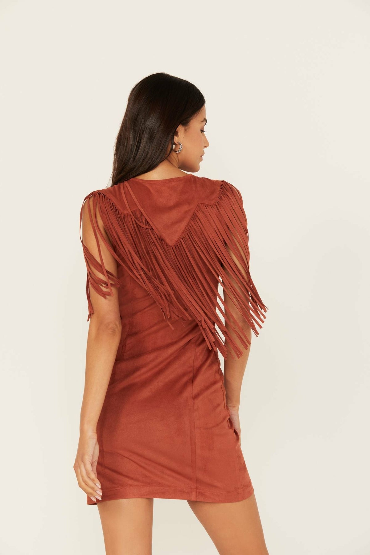 Idyllwind Women | Lady Bird Faux Suede Fringe Muscle Sleeve Dress