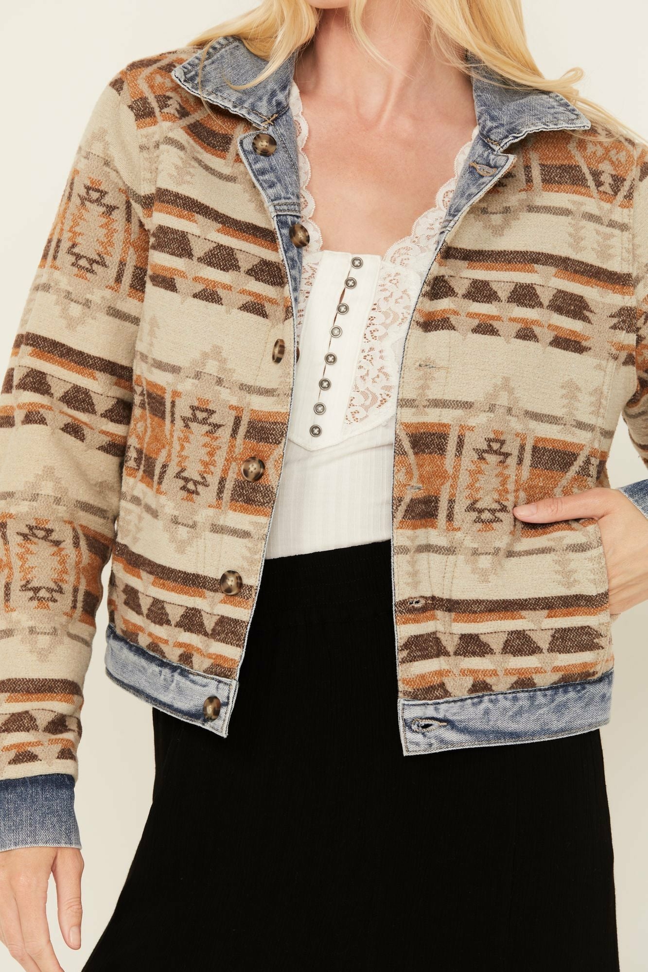 Idyllwind Women | Barton Reversible Denim Blanket Jacket